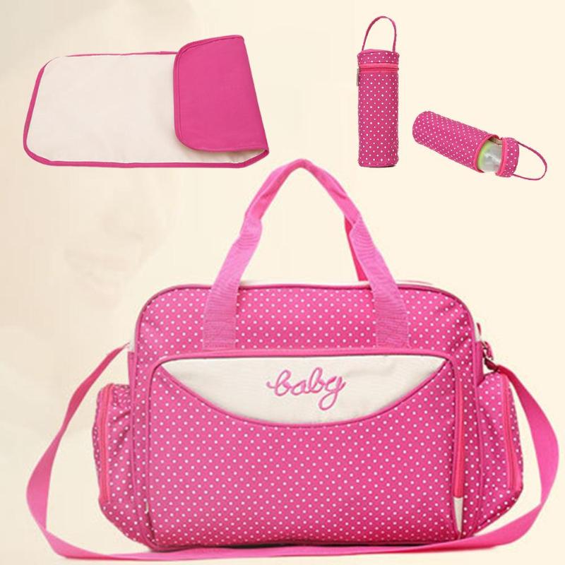 5-Piece Maternity Diaper Bag Set with Bottle Holder