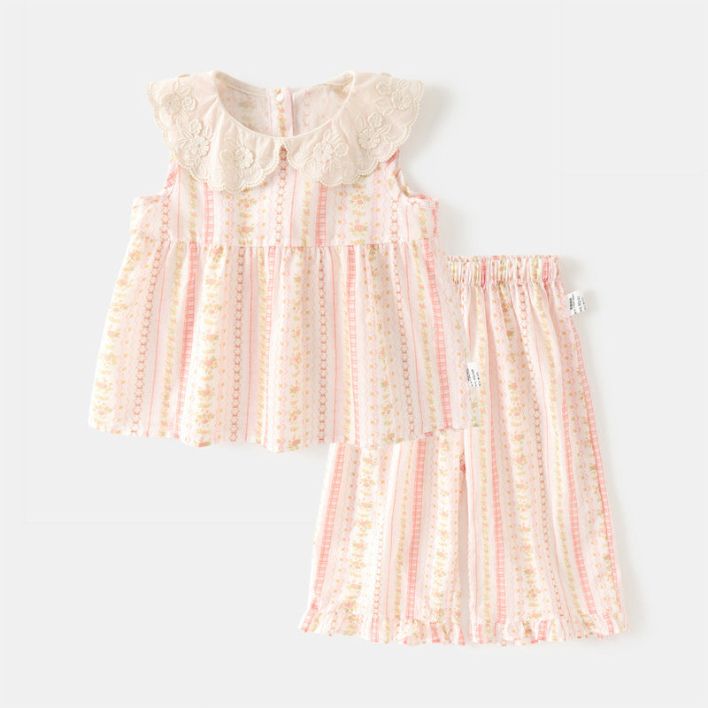 Baby Lace Doll Collar Floral Set