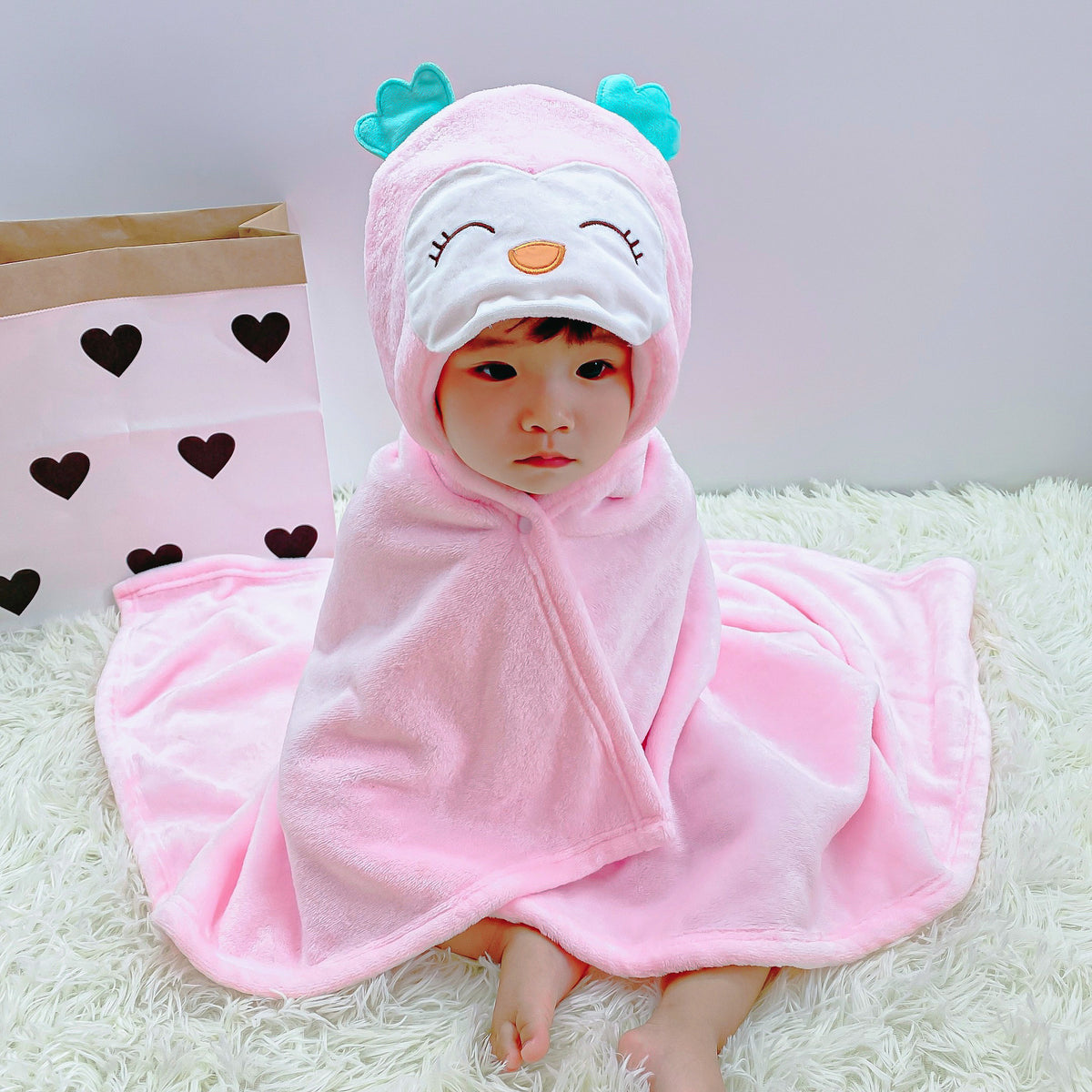Infant Cartoon Flannel Cloak Quilt