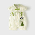Baby Girls' Chinese Style Panda Tassel Short Sleeve Romper