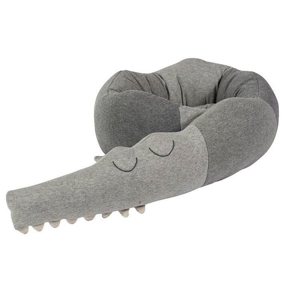 Soft Crocodile Plush Crib Bumper — Animal Nursery Decor & Baby Gift