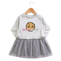 Cookie Swirl Tulle Dress – Long Sleeve Grey