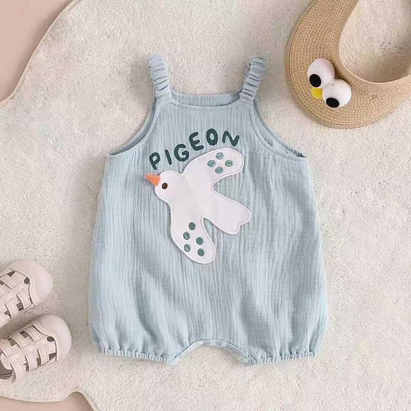 Baby Cartoon Print Sleeveless Romper