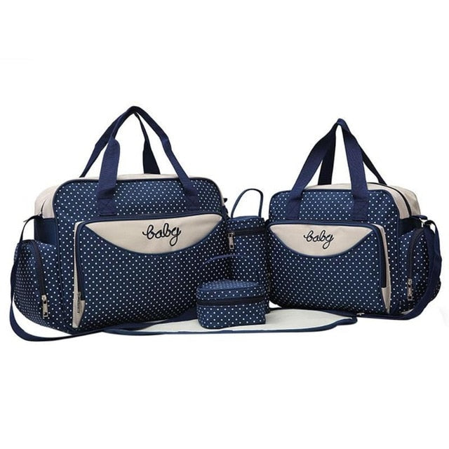 5-Piece Maternity Diaper Bag Set with Bottle Holder
