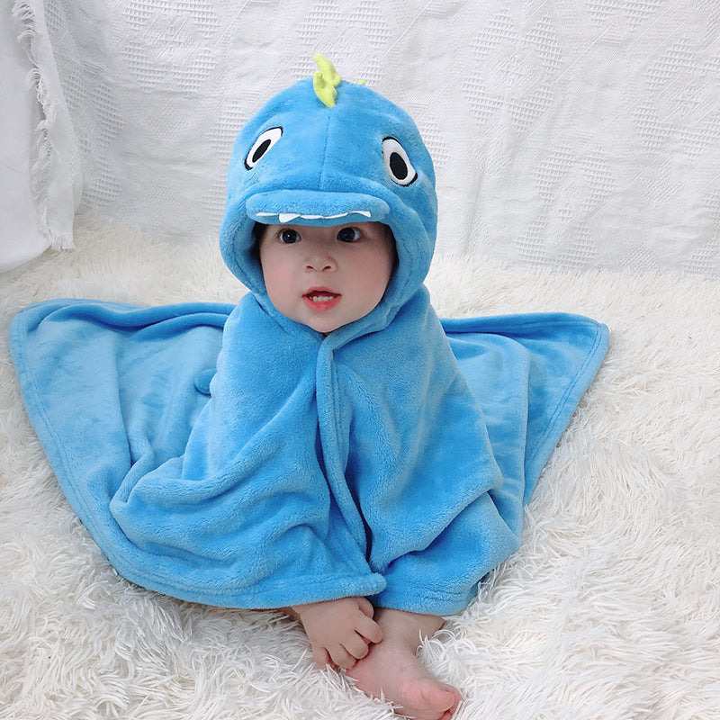 Infant Cartoon Flannel Cloak Quilt
