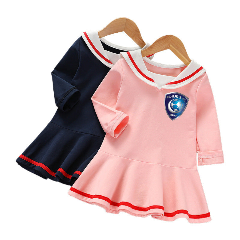 Warm Knit Long Sleeve Dress for Baby Girls