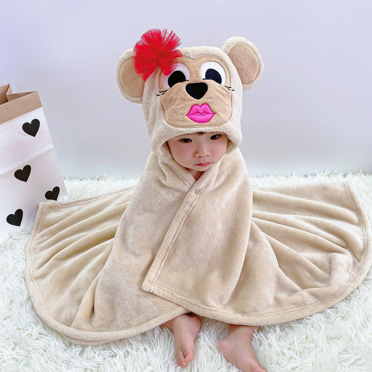 Infant Cartoon Flannel Cloak Quilt