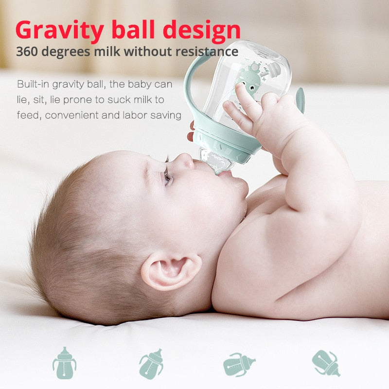Wide-Neck BPA-Free Baby Feeding Bottle