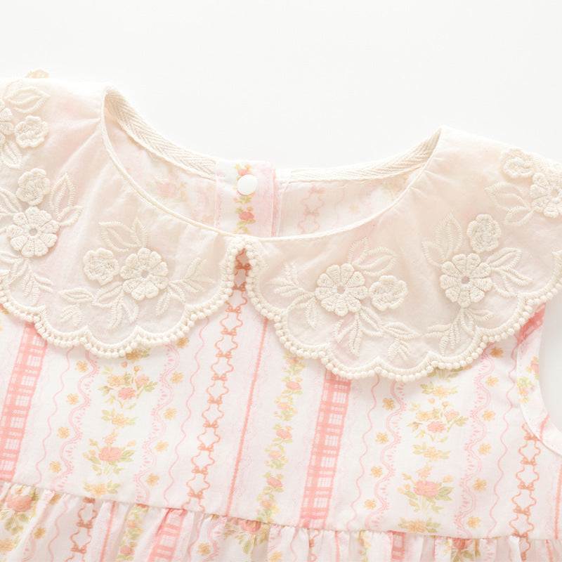 Baby Lace Doll Collar Floral Set