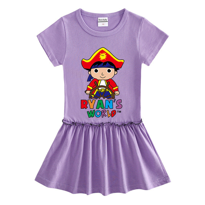Everyday Cotton Baby Girl Dress – Multi-Color Short Sleeve