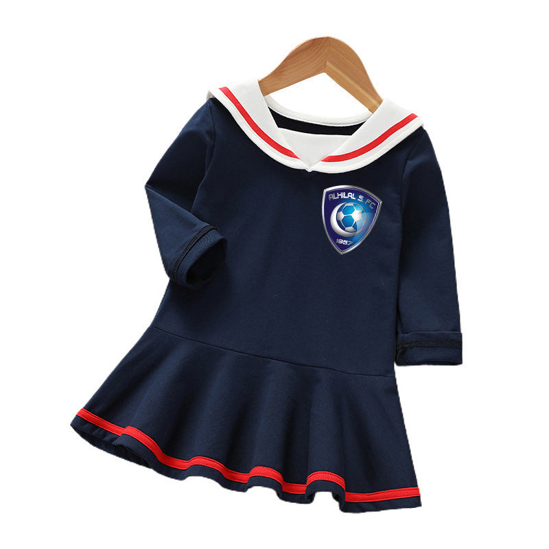 Warm Knit Long Sleeve Dress for Baby Girls