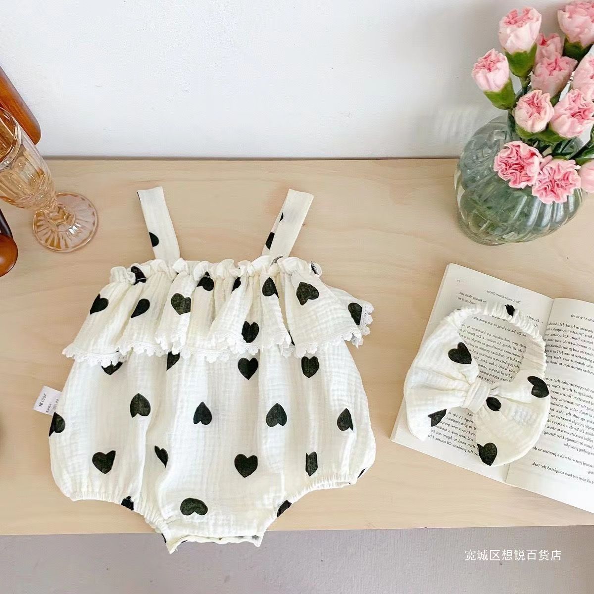 Baby Girl Baby Onesie Full Moon 100 Days Strap Bodysuit