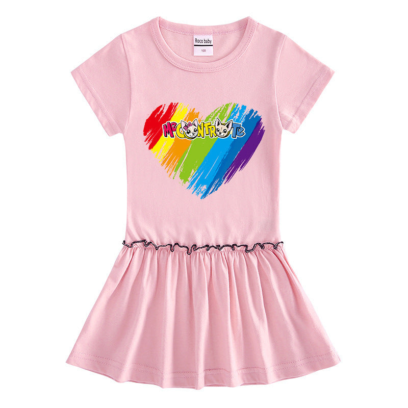 Sweet Print Cotton Baby Dress – Short Sleeve Spring Style