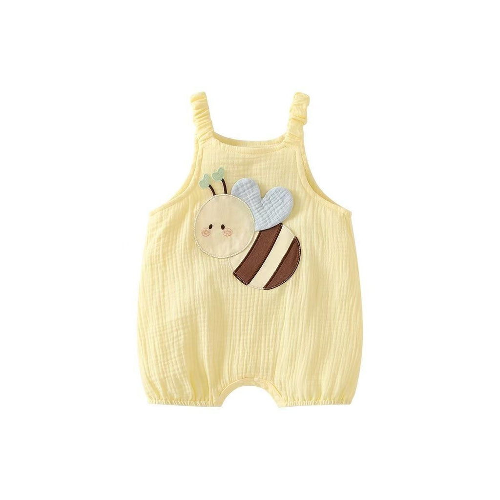 Baby Cartoon Print Sleeveless Romper