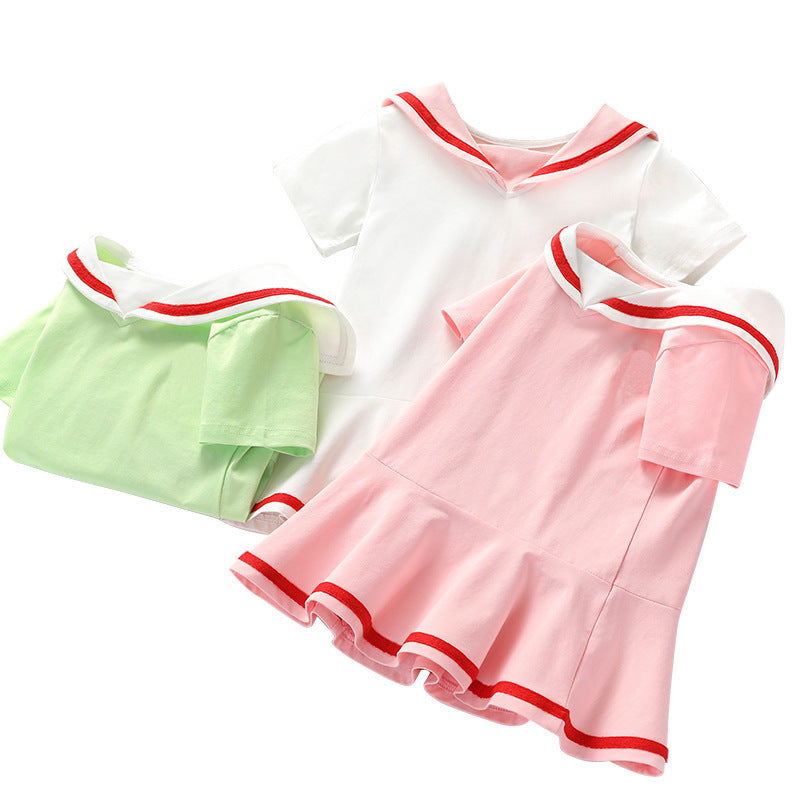 Playful Polka Dot Short Sleeve Dress for Baby Girls