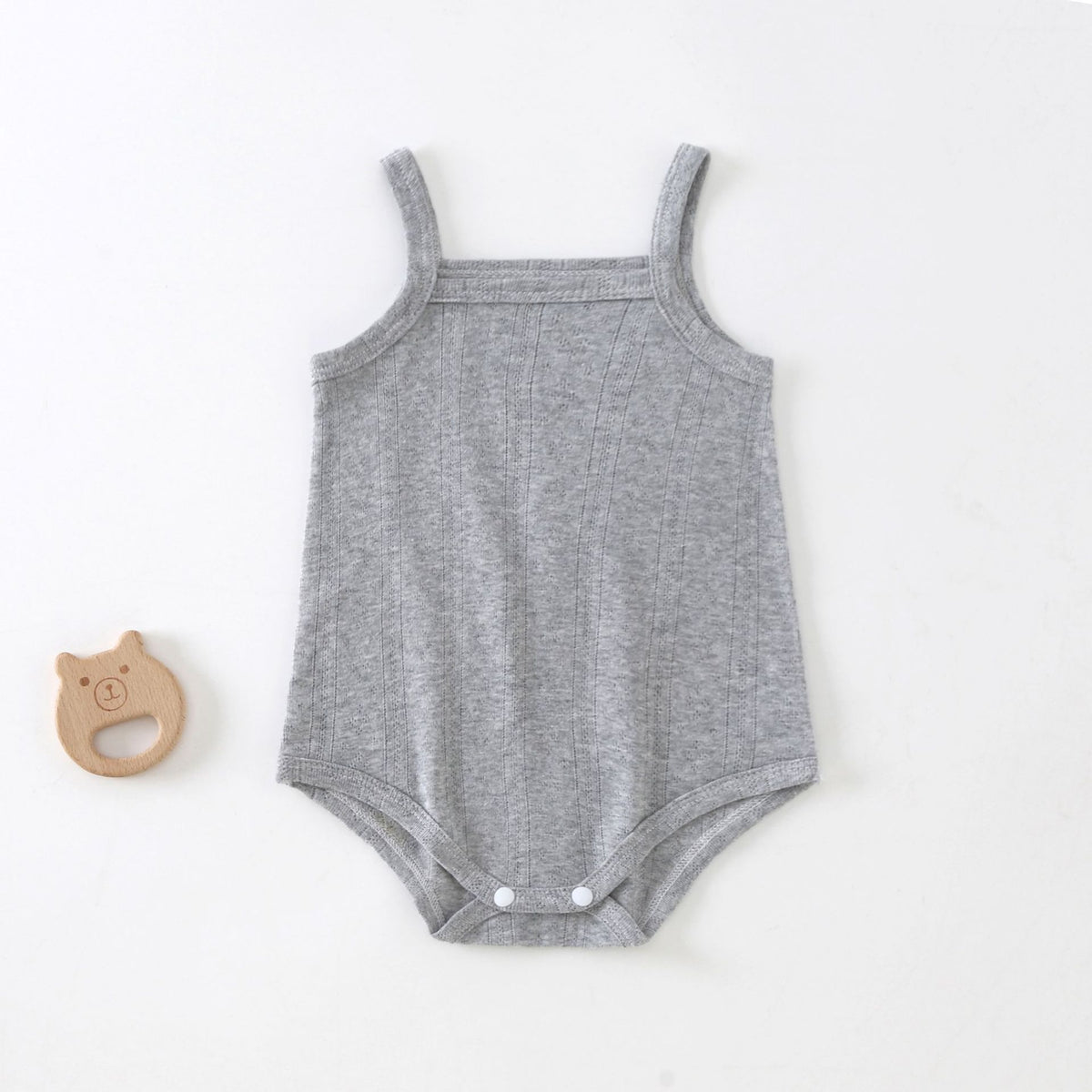 Baby Solid Color Sleeveless Sling Romper – Multi-Color