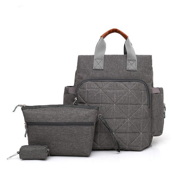 3pcs/set Baby Diaper Bag Suits For Mom Mother Mummy Maternity Bag Fashion Zipper Nappy Bags Set for Stroller Coin Pocket Handbag