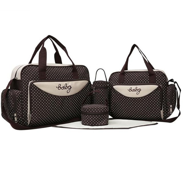5-Piece Maternity Diaper Bag Set with Bottle Holder