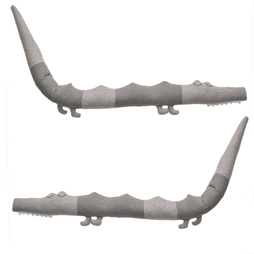 Soft Crocodile Plush Crib Bumper — Animal Nursery Decor & Baby Gift