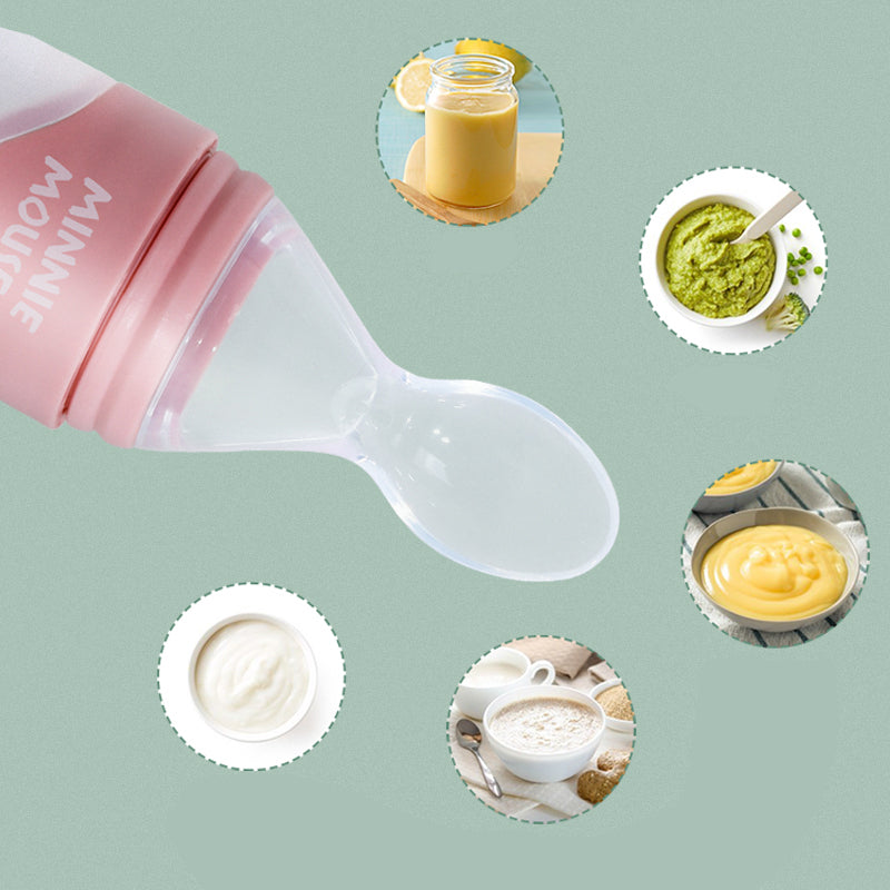 Silicone Squeeze Baby Food Feeding Spoon