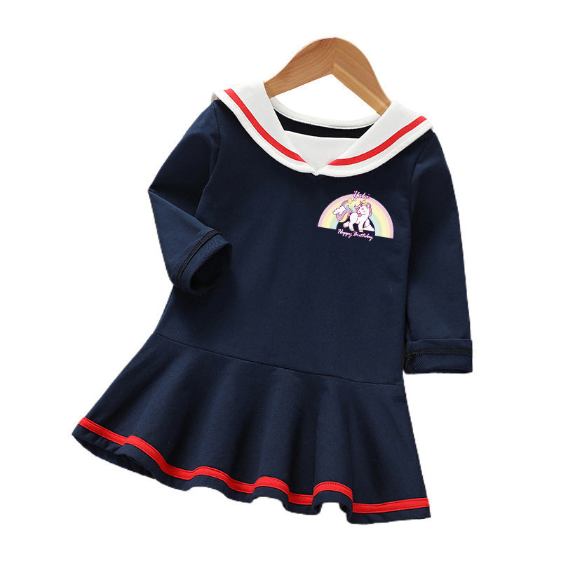 Baby Girl Long Sleeve Unicorn Dress