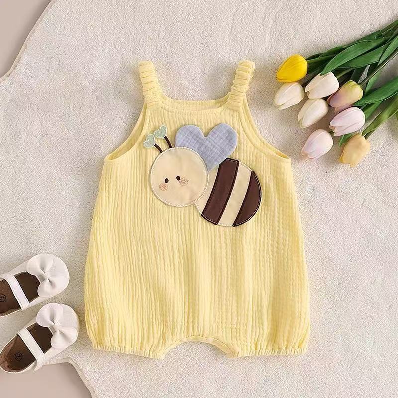 Baby Cartoon Print Sleeveless Romper