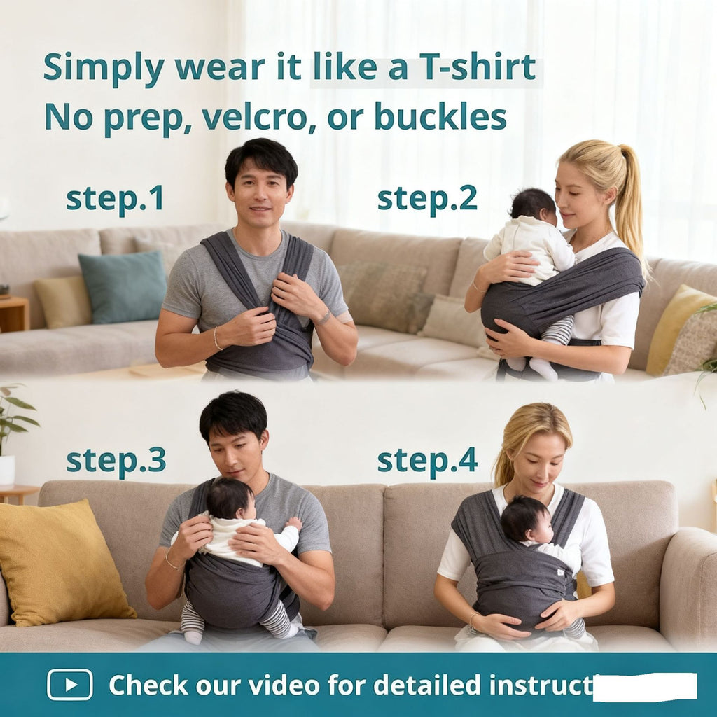 Front-Facing Baby Wrap Carrier for Newborns