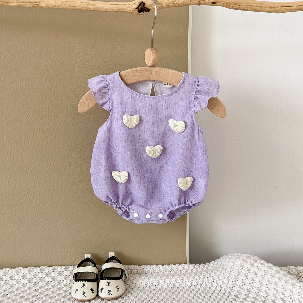 Baby Girl Romper with Petal Sleeves