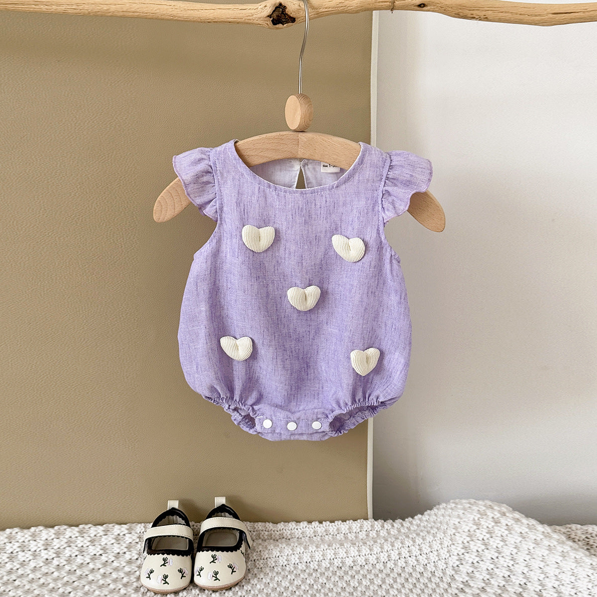Baby Girl Romper with Petal Sleeves