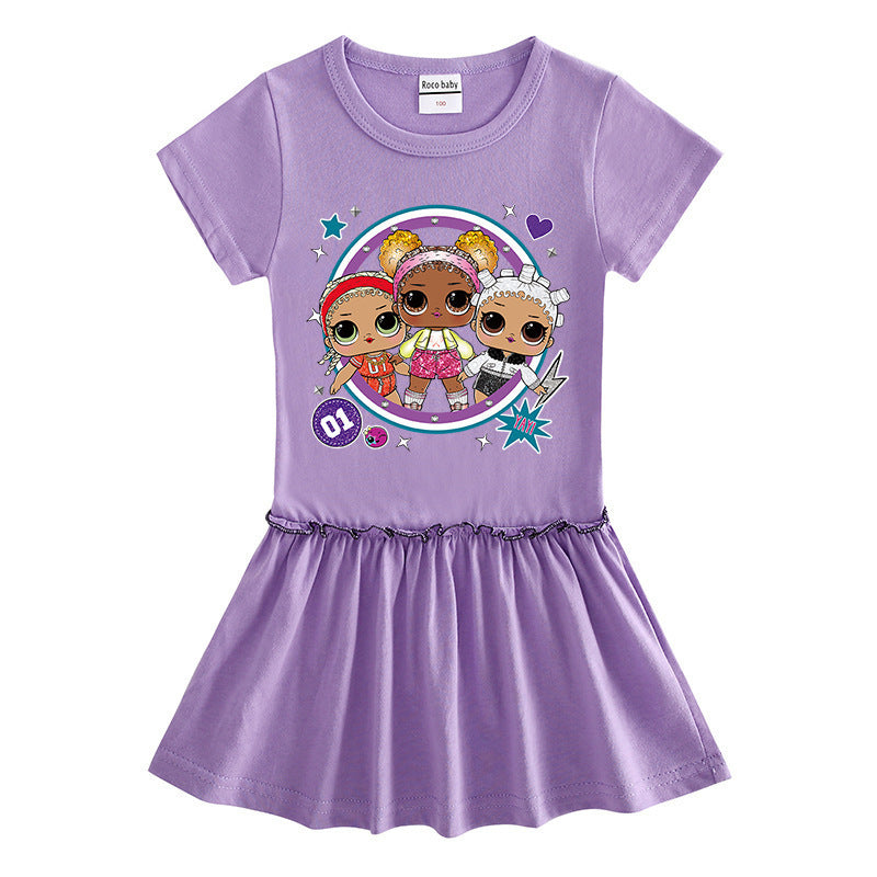 Cute Bow Short Sleeve Baby Girl Dress