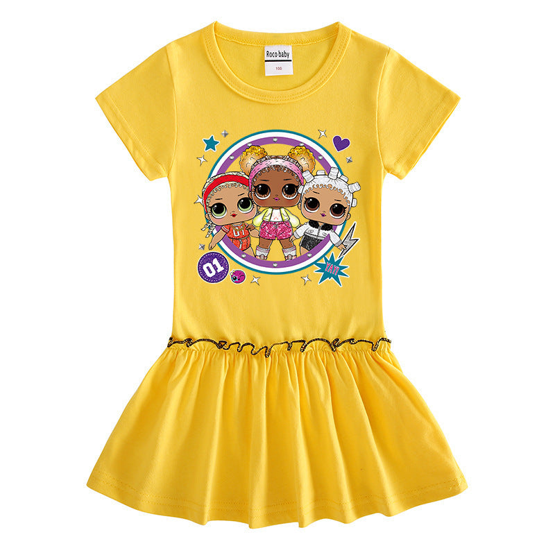 Cute Bow Short Sleeve Baby Girl Dress