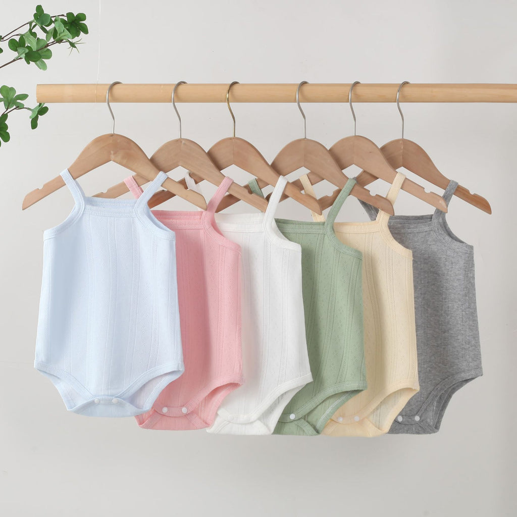 Baby Solid Color Sleeveless Sling Romper – Multi-Color
