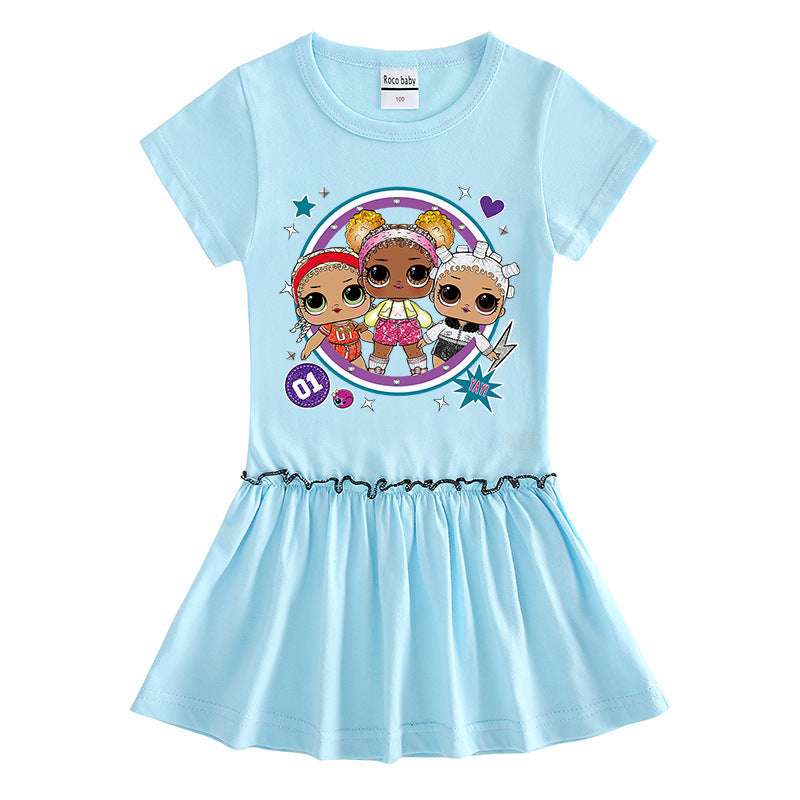Cute Bow Short Sleeve Baby Girl Dress