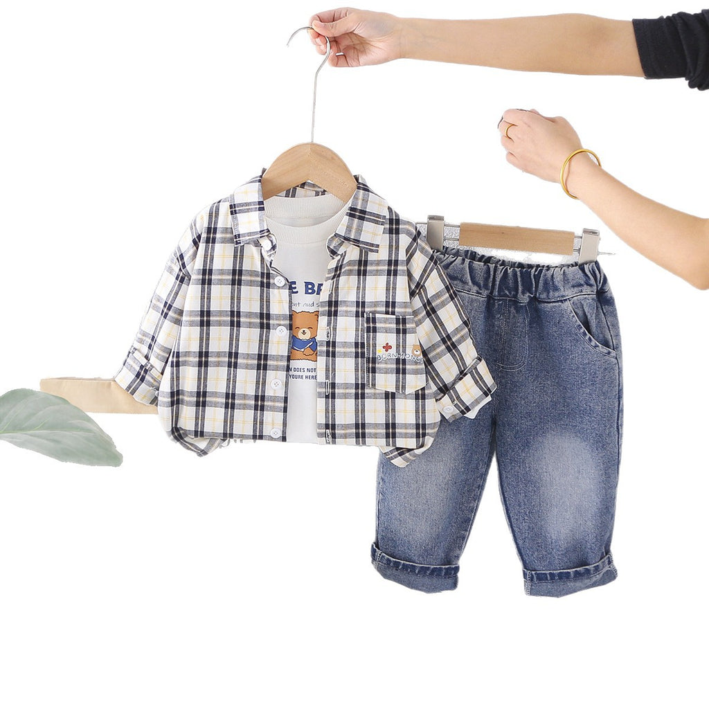 Baby Plaid Long Sleeve 3-Piece Set