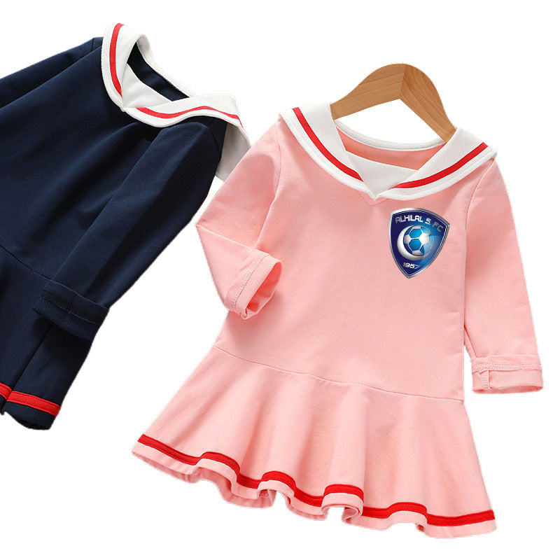 Warm Knit Long Sleeve Dress for Baby Girls